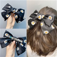 ( black) Double layer big bow hair clip daisy Korean style