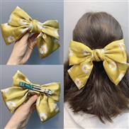 ( yellow) Double layer big bow hair clip daisy Korean style