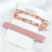 ( Pink Two piece suit)Korean styleins two hair clip small fresh brief Cloth set temperament woman