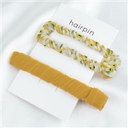 ( yellow Two piece suit)Korean styleins two hair clip small fresh brief Cloth set temperament woman