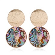 occidental style fashion trend concise Shells concise Round personality ear stud
