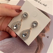 ( Gold)silver super diamond drop earrings woman Korea personality all-Purpose earring occidental style exaggerating ear 