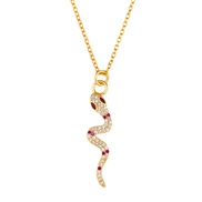 occidental style wind creative style diamond snake pendant necklace  lady fashion clavicle chain sweater chain chain