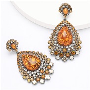 ( yellow)earrings exaggerating super drop resin Rhinestone diamond occidental style earrings woman retro ethnic style
