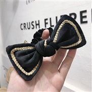 ( black)apan and Koreains same style gold velvet Cloth gold big bow high rope circle leather woman
