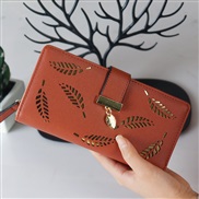lady coin bag long style more creative hollow Leaf bag student Wallets