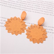 ( orange)silver Korea exaggerating black flowers earrings earring super woman temperament arring woman