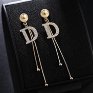 ( Gold)silver long style brief fashion ear stud all-Purpose personality Korea earrings temperament elegant earring Earri