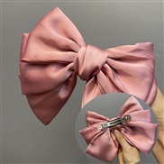 (Spring clip )occidental style big bow hair clip three layer belt Cloth student woman