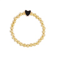 ( black heart shaped ) geometry beads bracelet  Five-pointed star love enamel more elements retro elasticity