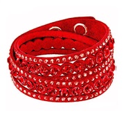 ( red)multilayer velvet diamond cortex bracelet  large pieces Rhinestone long style cortex bracelet