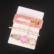 (Suit ) occidental style Word woman retro Pearl crystal bag hair clip set