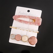 ( Rose GoldSuit ) occidental style Word woman retro Pearl crystal bag hair clip set