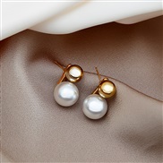 Korea brief temperament retro wind Pearl earrings samllins wind earring silver arring