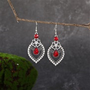 (  red)  Chinese style drop fully-jewelled personality earring  fashion temperament earrings