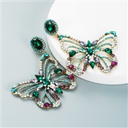 ( Green color)earring  occidental style personality hollow color butterfly earrings fashion temperament banquet ear stud
