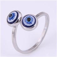 Korea fashion stainless steel concise eyes opening personality ring