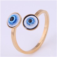 Korea fashion stainless steel concise eyes opening personality ring