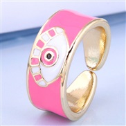 Korean style fashion gold plated color eyes temperament opening ring