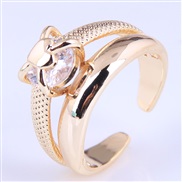 Korean style fashion gold plated Zirconium concise personality opening ring