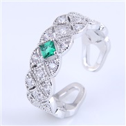 Korean style fashion gold plated embed Zirconium concise personality opening ring
