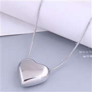 Korea fashion concise stainless steel concise Peach heart personality necklace