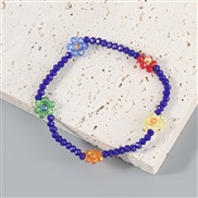 ( blue)occidental style summer day fashion beads flowers bracelet woman trend small fresh Street Snap