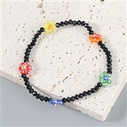 ( black)occidental style summer day fashion beads flowers bracelet woman trend small fresh Street Snap