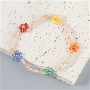 (Rice white )occidental style summer day fashion beads flowers bracelet woman trend small fresh Street Snap