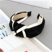 ( black ) occidental stylePU leather Headband fashion width lady HeadbandF