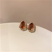 ( Silver needle)silver drop resin samll lovely ear stud Korea retro earrings temperament brief arring