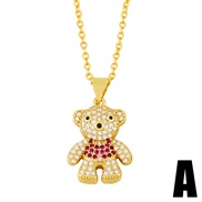 (A)occidental style zircon necklaceins lovely cartoon Mini love samll necklace woman samll clavicle chainkw