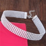 occidental style trend  concise flash diamond personality collar fashion lady chain necklace