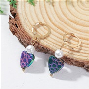 ( Color)Korean brief lovely stone love earrings woman  lovely Pearl earring