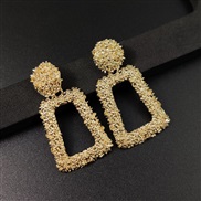 ( Gold) occidental style fashion geometry Metal creative big earring personality creative earrings
