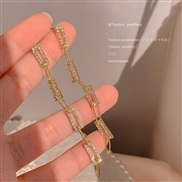 (EH gold   Silver needle)fashion wind temperament earrings woman fashion personality exaggerating Korea Rhinestone geome