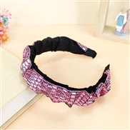 ( Pink)Autumn and Winter occidental style width fully-jewelled eadband fashion eadband lady