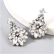 ( white)occidental style Alloy diamond fully-jewelled flowers earrings fashion super Earringearrings