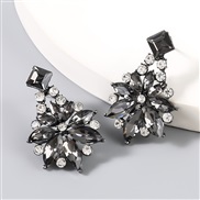 ( black)occidental style Alloy diamond fully-jewelled flowers earrings fashion super arringearrings