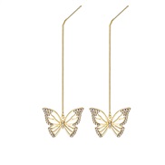 (E )ins fashion temperament Korea all-Purpose butterfly long style earrings woman