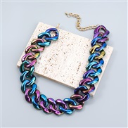 occidental style trend exaggerating Alloy resin chain geometry necklace woman Korea punk wind clavicle chain