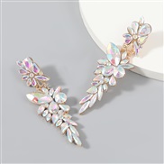 (AB color)Korea big Alloy diamond Rhinestone flowers geometry long style earrings woman occidental style style arring