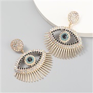 (AB color)fashion colorful diamond series Alloy diamond embed Pearl eyes earring occidental style exaggerating earrings 