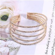 ( Gold)occidental style  bride Rhinestone Pearl multilayer bangle twining more row Pearl Rhinestone bracelet