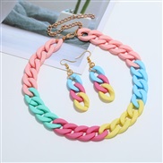 ( Color)occidental style exaggerating temperament candy colors color ethylic acid Acrylic chain personality necklace