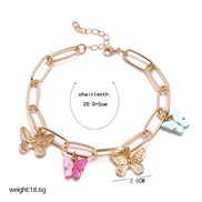 (   Color  Gold)brief temperament all-Purpose sweet chain Anklet occidental style personality fashion samll butterfly An