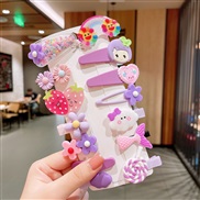 (purple) set children lovely hair clip set cartoon fruitsbb Korean style