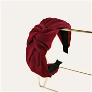 ( Red wine)Korean style pure color hollow color Headband  width Cloth  temperament head woman