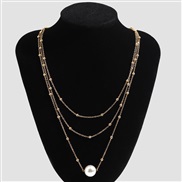 Korean style Alloy necklace same style clavicle chain new samll woman brief Pearl pendant
