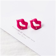 (  Set in drill)Korean style color retention enamel cartoon earrings  animal fruits ear stud  earrings samll girl studen